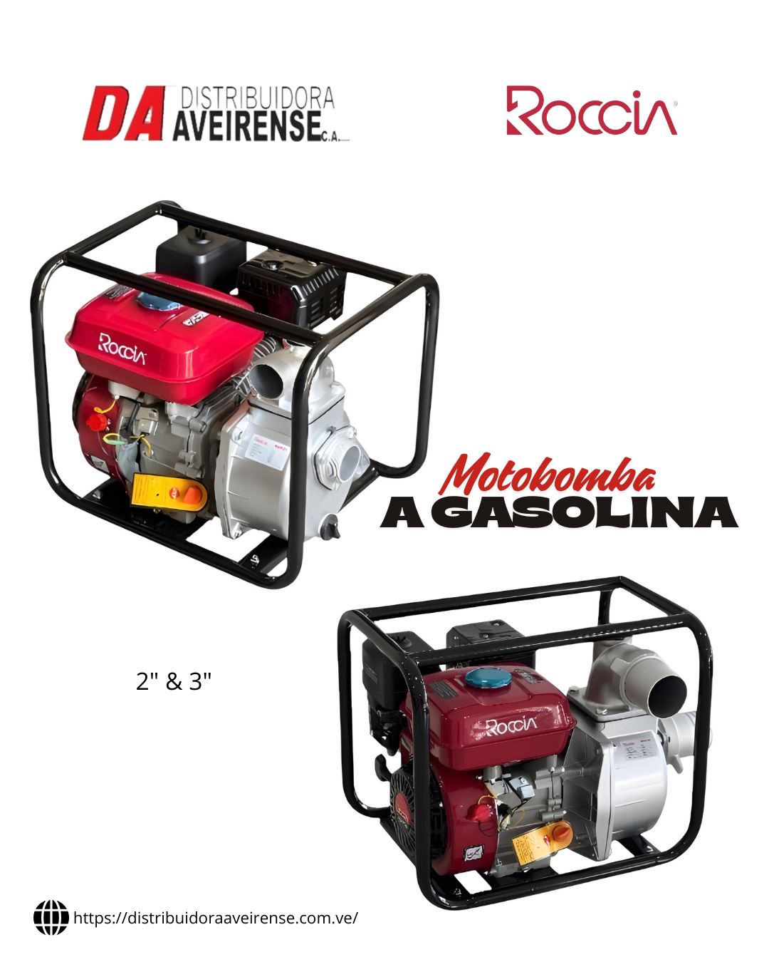 ⛽🌊 Motobombas de Agua a Gasolina Rocca | Distribuidora Aveirense DA 💧💪