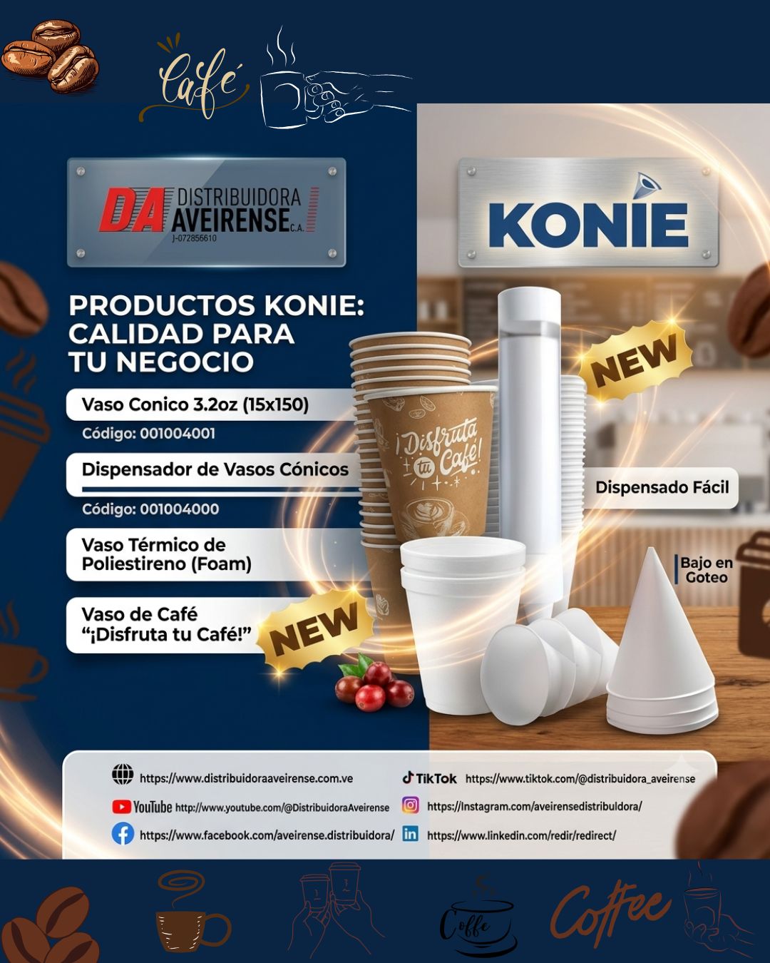 Nuevos Vasos Cónicos Konie 3.2oz: La Solución Higiénica e Ideal para tu Empresa o Negocio