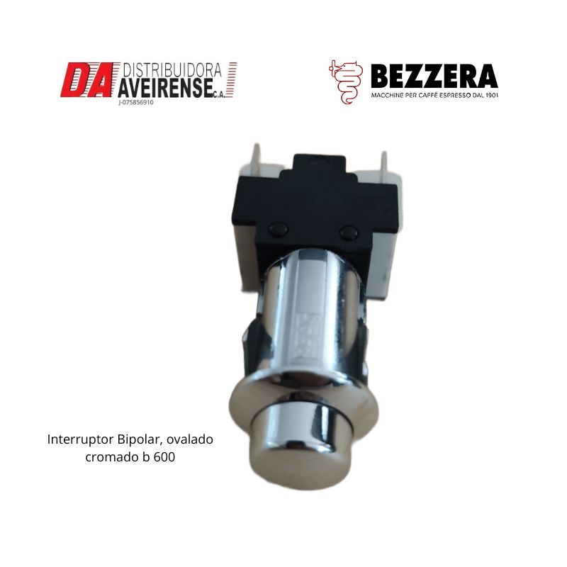 Interruptor Bipolar, ovalado cromado b 600
