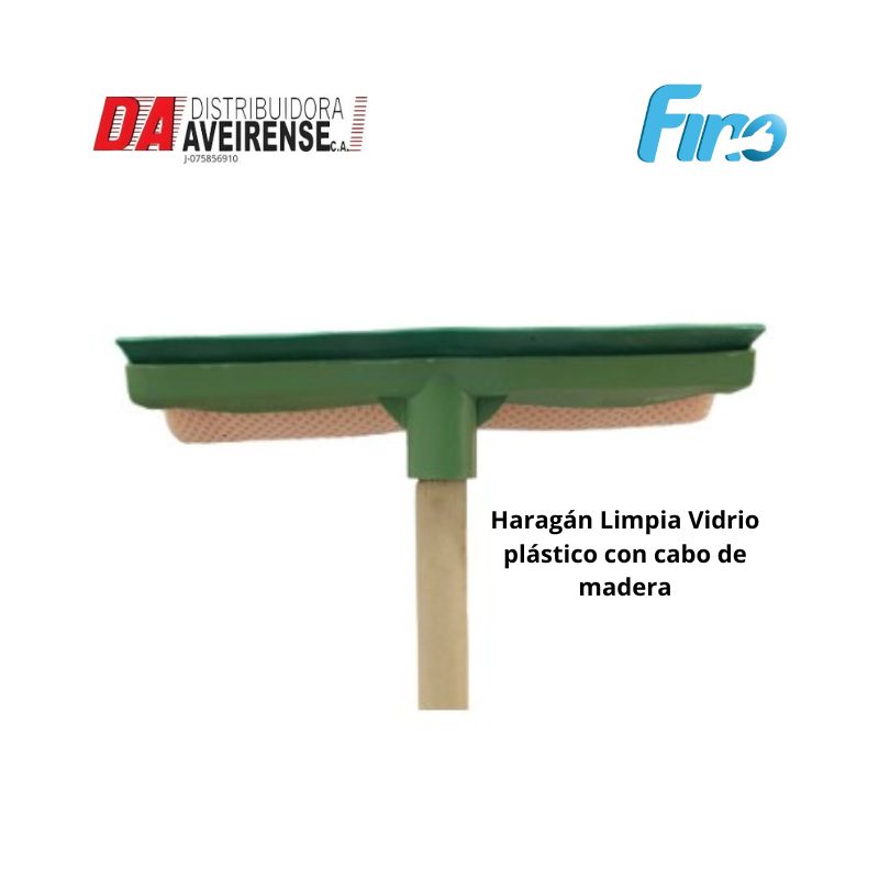 Haragán Limpia Vidrio Plástico con Cabo de Madera.