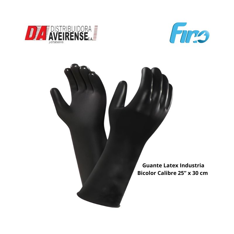 Guante Latex Industria Bicolor Calibre 25” x 30 cm T-10.