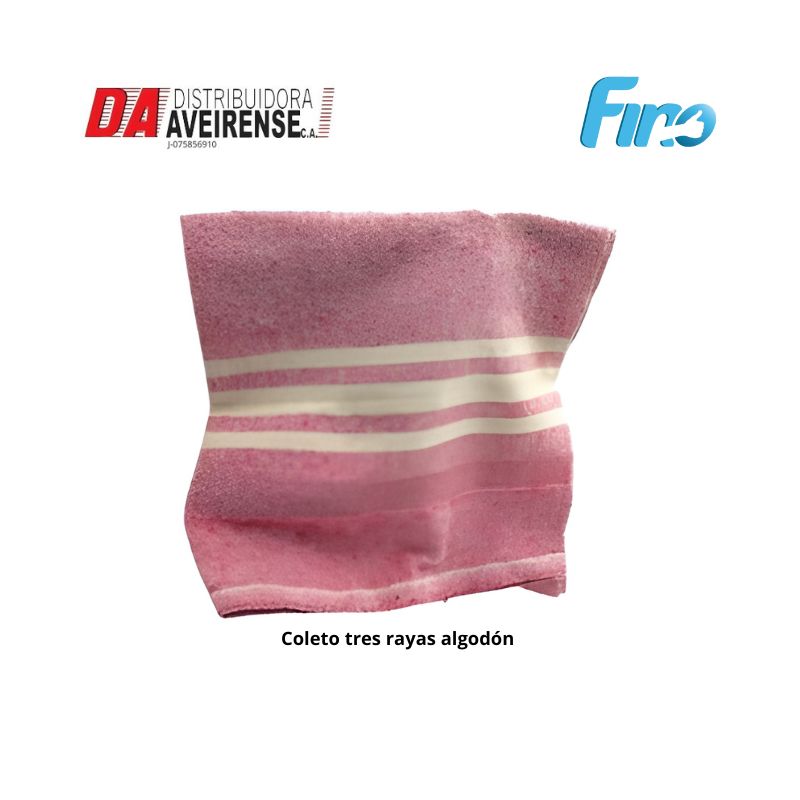 Coleto tres rayas algodón. Medidas 75x63 