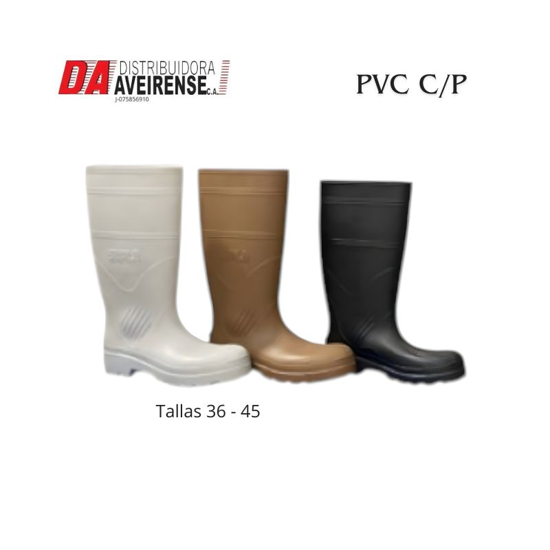 Botas PVC C/P Color Negro Talla 40.
