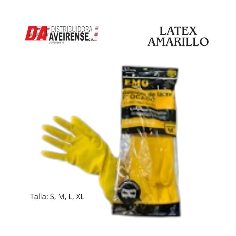 Guantes LATEX AMARILLO Talla XL.