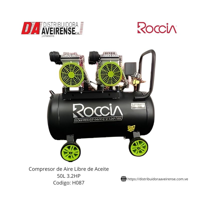 Compresor de Aire Libre de Aceite 50L 3.2HP.