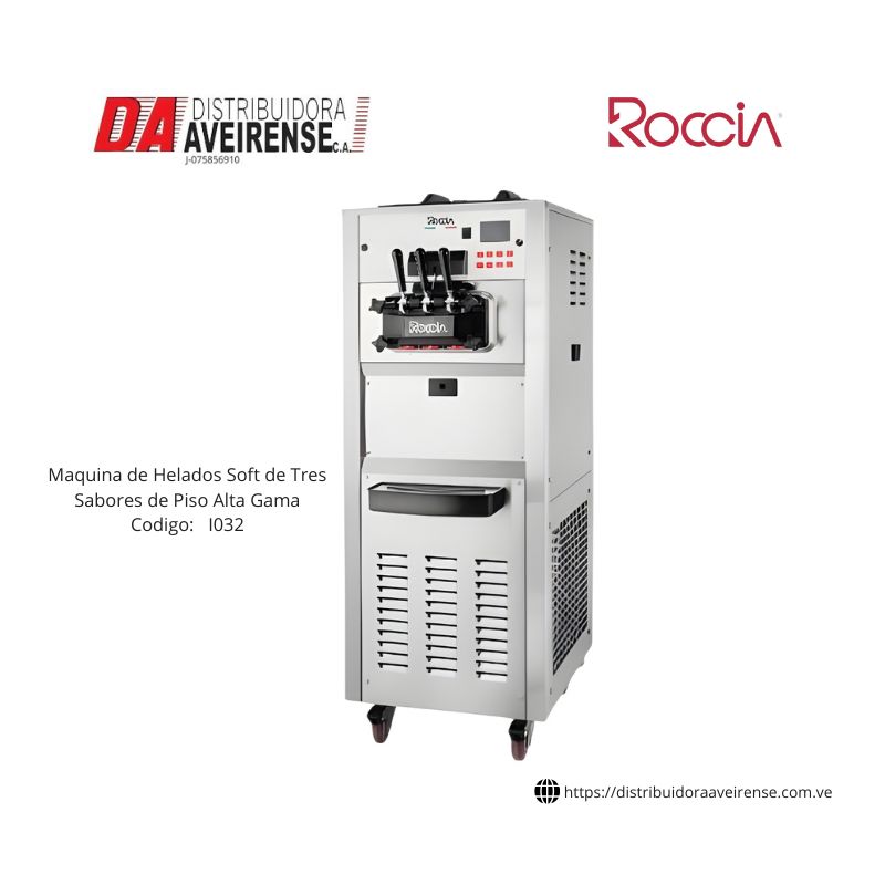 Maquina de Helados Soft de Tres Sabores de Piso Alta Gama.