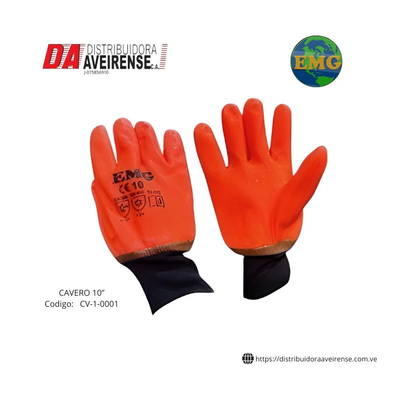 Guante CAVERO 10”., bajas temperaturas ,Alta Visibilidad