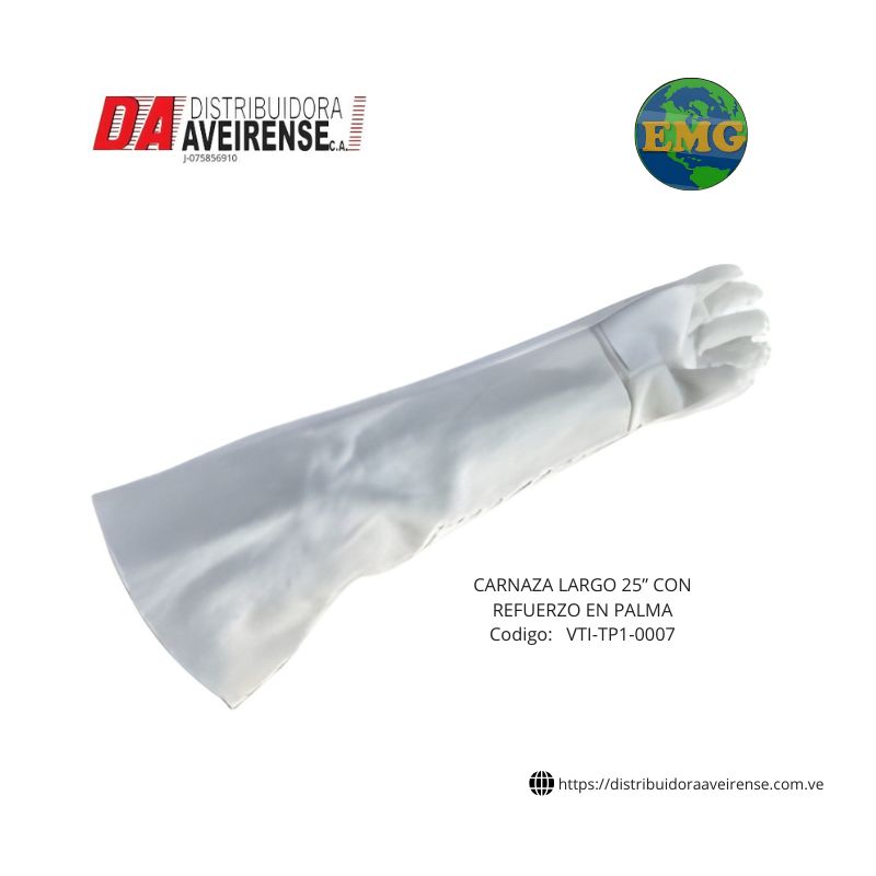 Guante CARNAZA LARGO 25” CON REFUERZO EN PALMA.