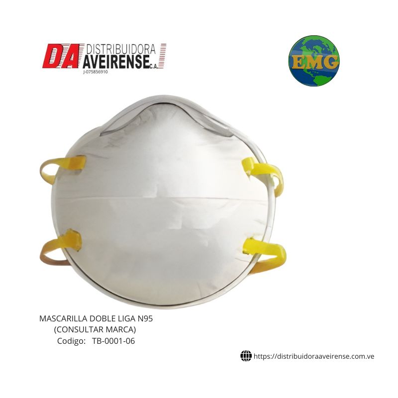 Tapaboca MASCARILLA DOBLE LIGA N95 (CONSULTAR MARCA), precio por unidad , caja de 20 unidades