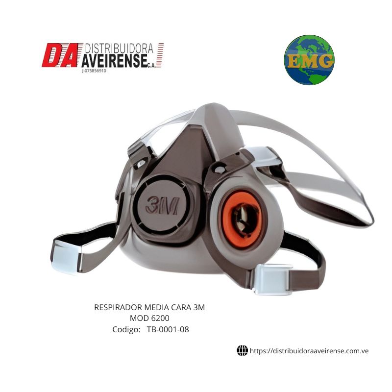 Tapaboca RESPIRADOR MEDIA CARA 3M MOD 6200.