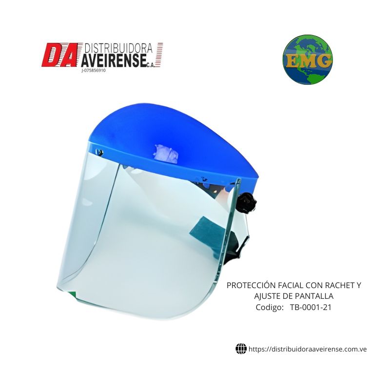 PROTECCIÓN FACIAL CON RACHET Y AJUSTE DE PANTALLA., MATERIAL ABS, VISOR DE PVC
