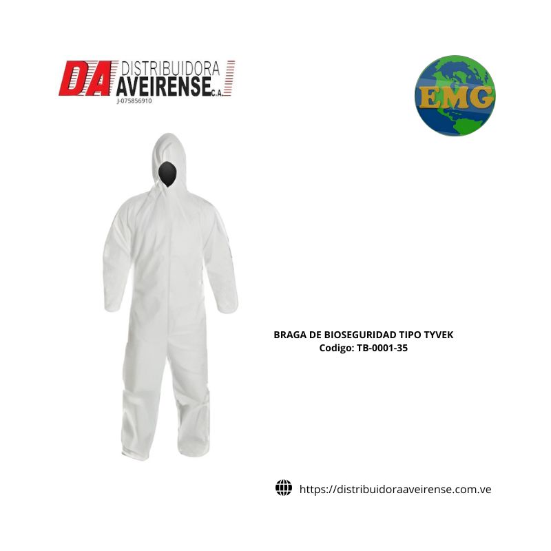 BRAGA DE BIOSEGURIDAD TIPO TYVEK.