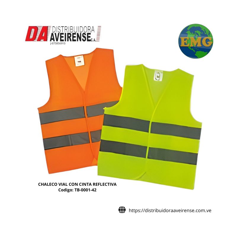 CHALECO VIAL CON CINTA REFLECTIVA.