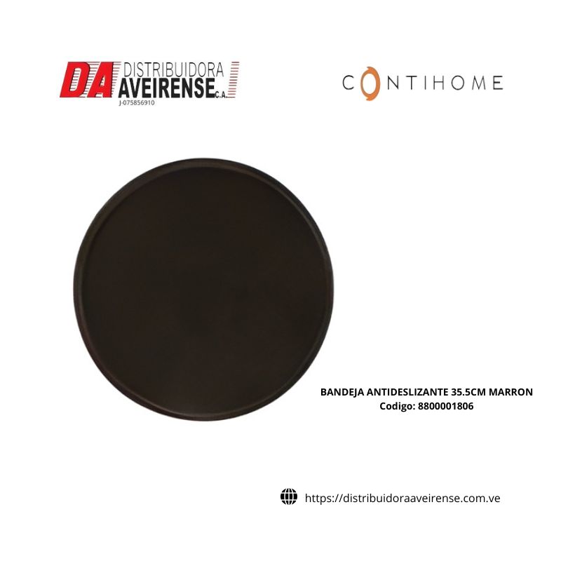 BANDEJA ANTIDESLIZANTE 35.5CM MARRON CHPBA-1402