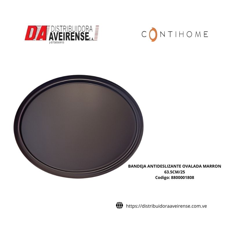 BANDEJA ANTIDESLIZANTE OVALADA MARRON 63.5CM/25 CHPBA-2502.