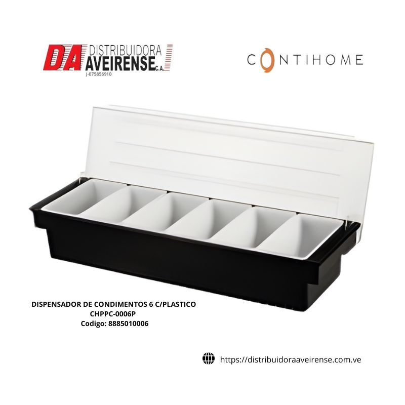 DISPENSADOR DE CONDIMENTOS 6 C/PLASTICO CHPPC-0006P.