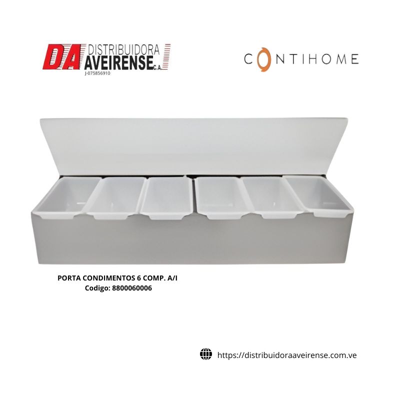 PORTA CONDIMENTOS 6 COMP. A/I.