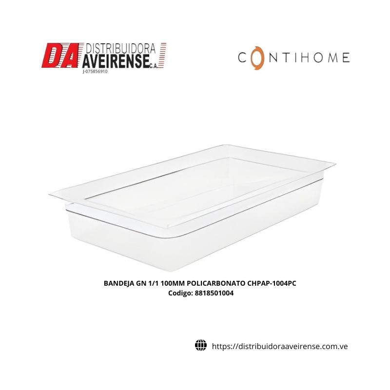 BANDEJA GN 1/1 100MM POLICARBONATO CHPAP-1004PC.