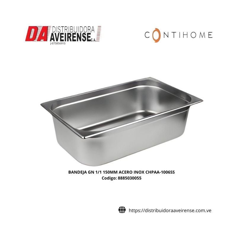 BANDEJA GN 1/1 150MM ACERO INOX CHPAA-1006SS.