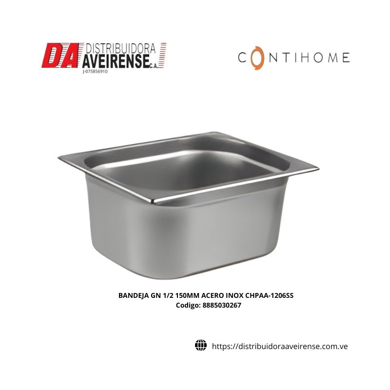 BANDEJA GN 1/2 150MM ACERO INOX CHPAA-1206SS.