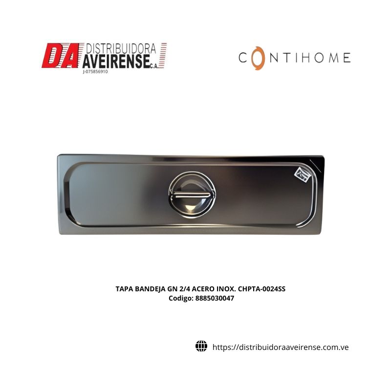 TAPA BANDEJA GN 2/4 ACERO INOX. CHPTA-0024SS.