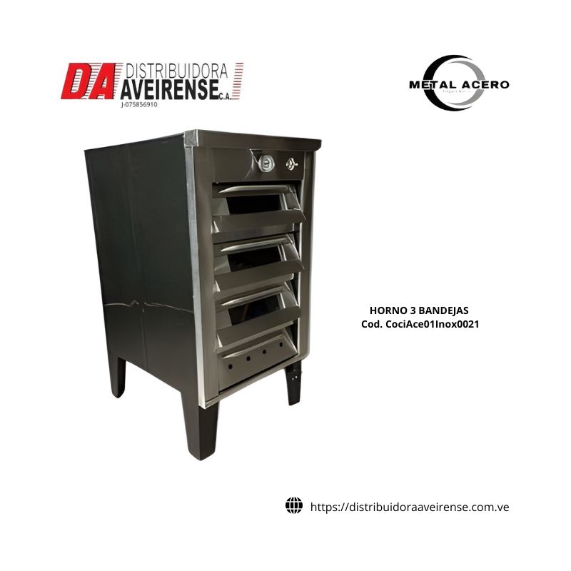 HORNO 3 BANDEJAS., frente en acero inoxidable 430 