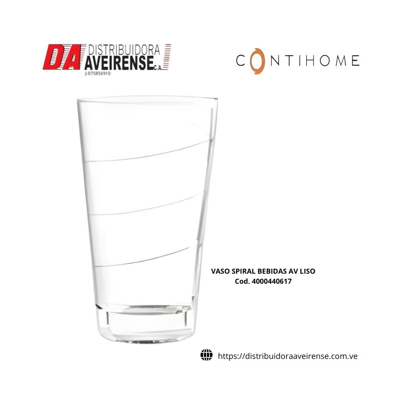 VASO SPIRAL BEBIDAS AV LISO.caja de 48 unidades , precio por unidad