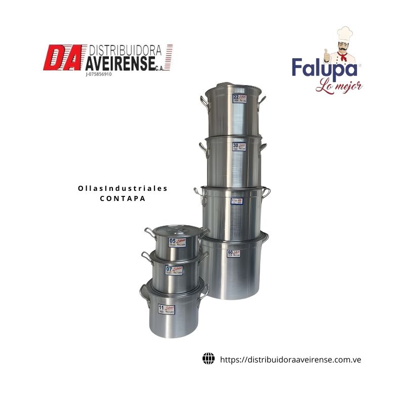 O l l a  I n d u s t r i a l  con tapa  22.lt. 2 mm