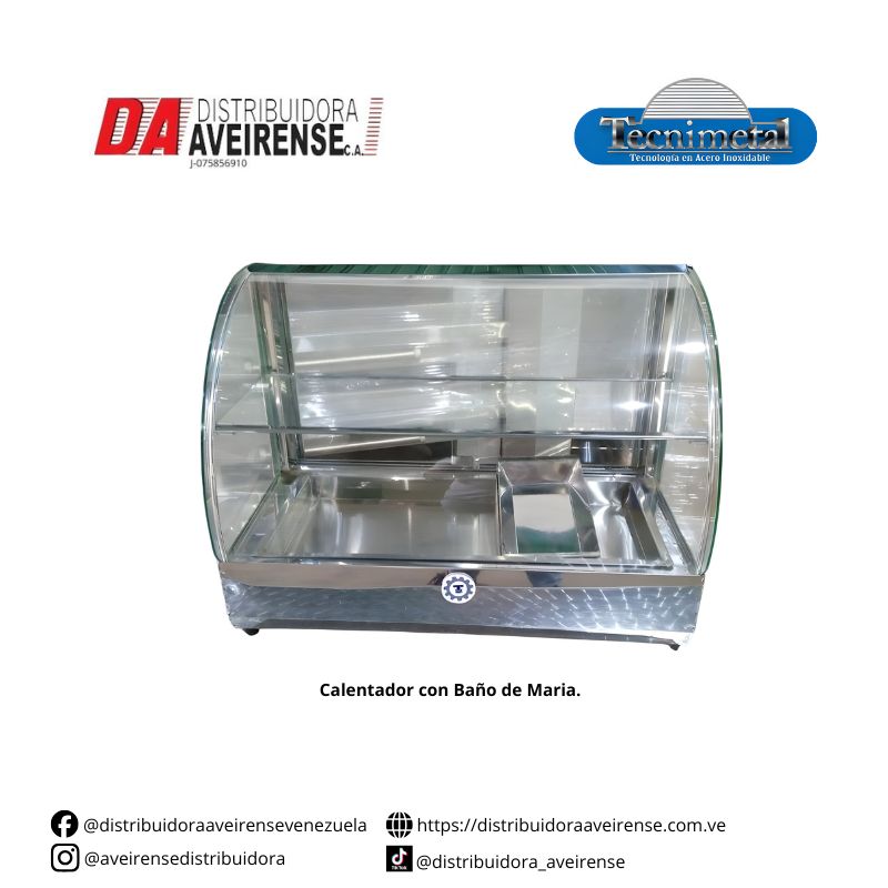 Calentador Baño de Maria  Electrico 1.5mtr.  con 9 bandejas incluidas en acero inoxidable