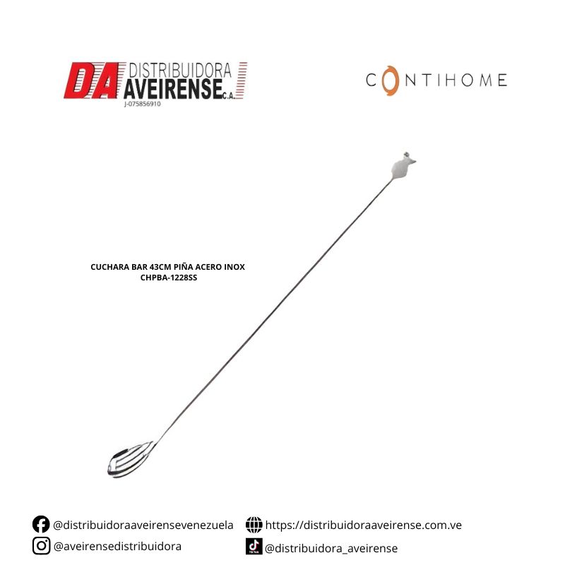 CUCHARA BAR 43CM PIÑA ACERO INOX CHPBA-1228SS.