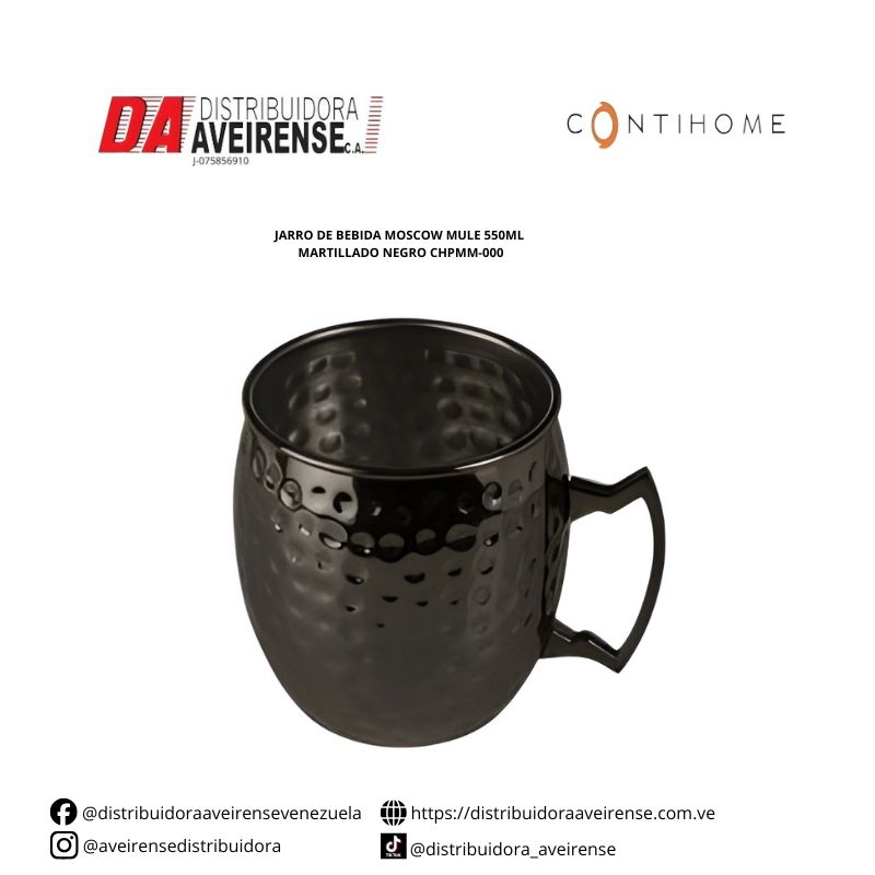 JARRO DE BEBIDA MOSCOW MULE 550ML MARTILLADO NEGRO CHPMM-000.