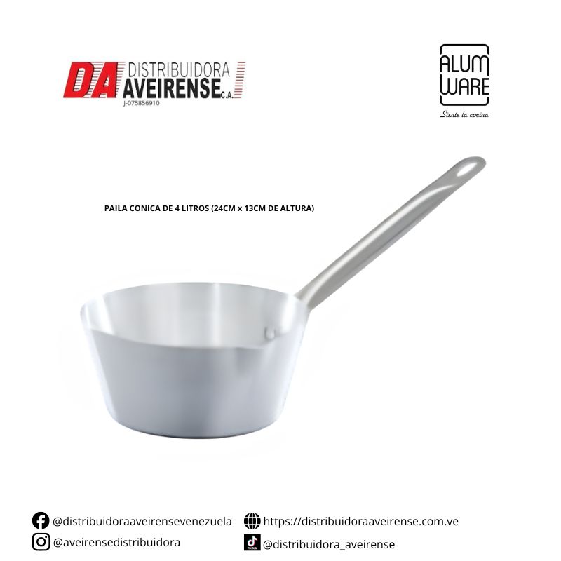 PAILA CONICA DE 4 LITROS (24CM x 13CM DE ALTURA)