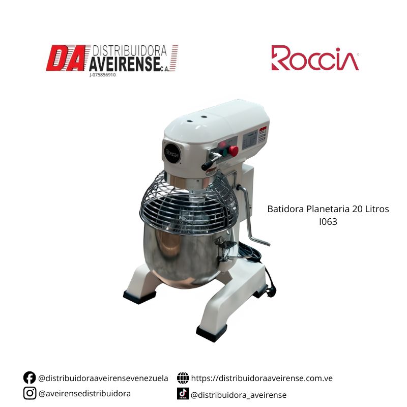 Batidora Planetaria 20 Litros. con 3 accesorios