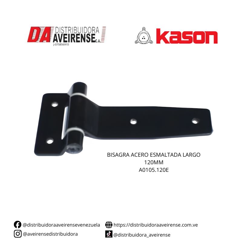 BISAGRA ACERO ESMALTADA LARGO 120MM A0105.120E.