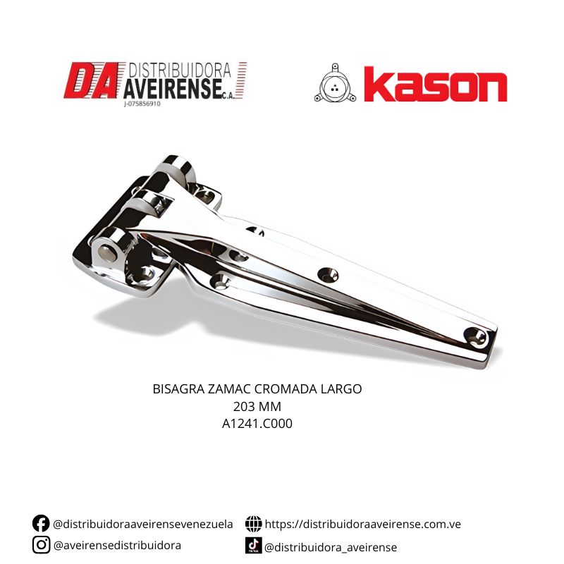 BISAGRA ZAMAC CROMADA LARGO 203 MM A1241.C000.