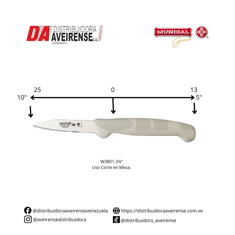 Cuchillo de uso en mesa modelo W3801-3¼”.