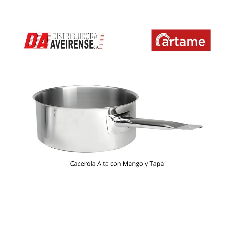Cacerola Industrial Alta con Mango sin Tapa 24x10,5.