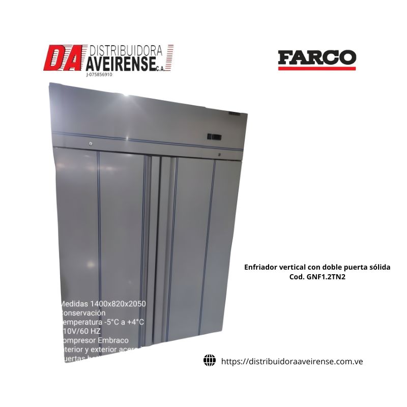 Enfriador vertical con doble puerta  sólida
